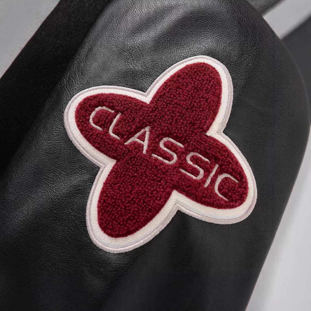 Herren Retro College Varsity Jacke mit gestepptem Thermofutter und Applikationen Drune