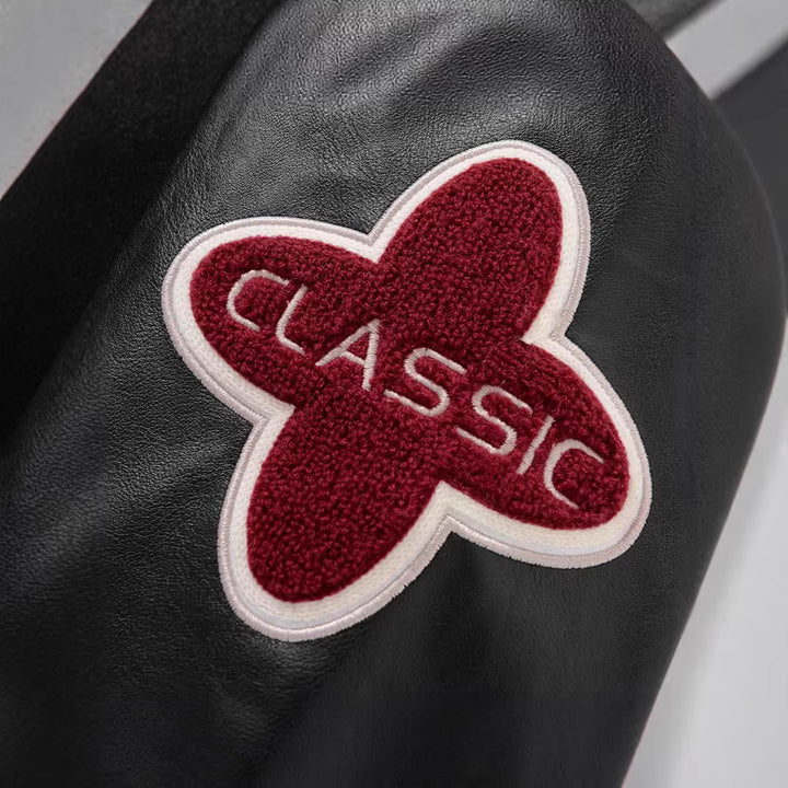 Herren Retro College Varsity Jacke mit gestepptem Thermofutter und Applikationen Drune