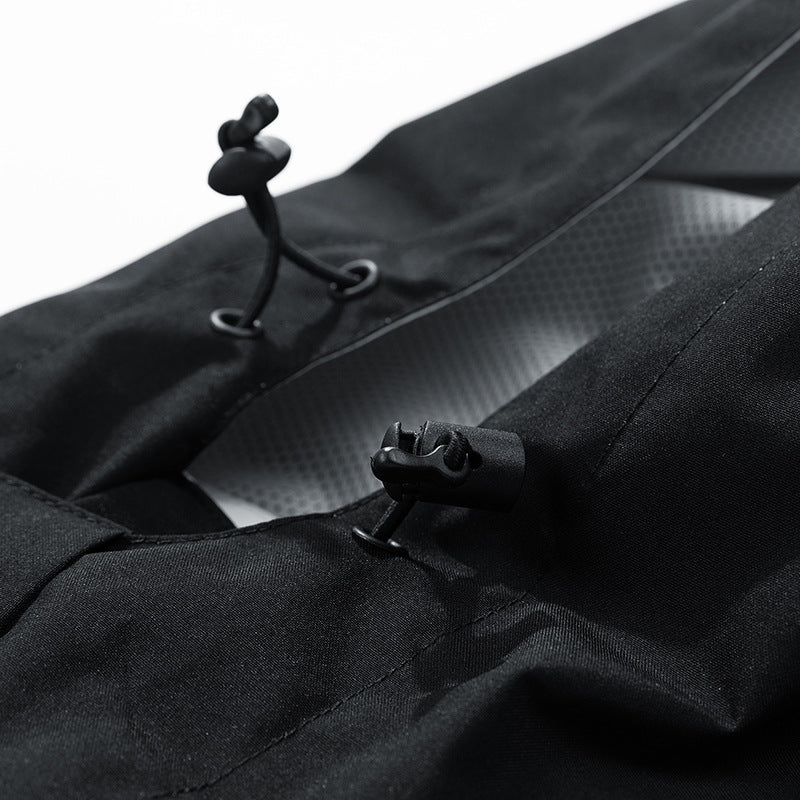 Herren Wasserdichte dreilagige Outdoorjacke mit Kapuze, atmungsaktivem Meshfutter und verstellbaren Bündchen Drune