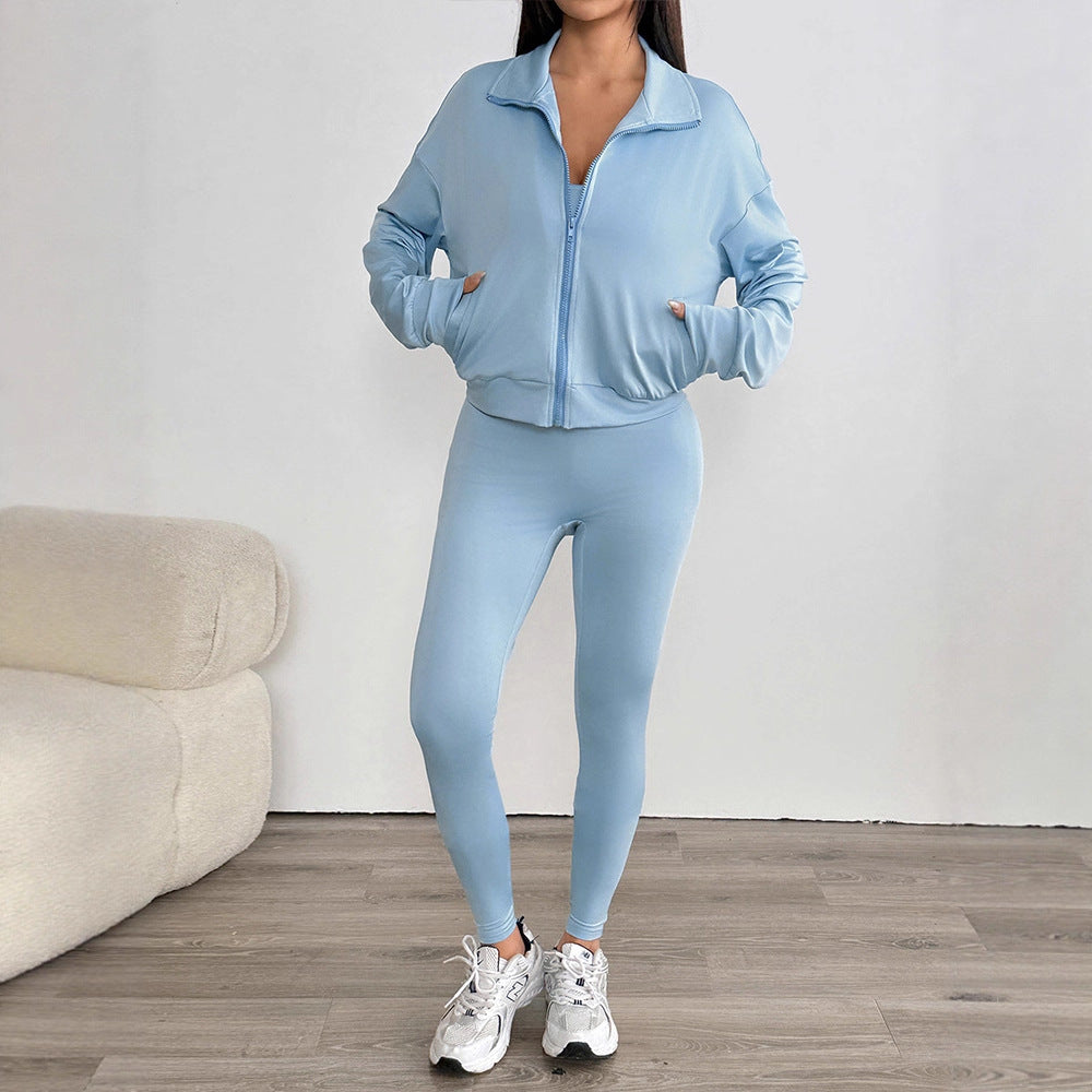 Damen Sportliches Zweiteiliges Set aus atmungsaktivem Material mit Hochbund-Wirkung Drune