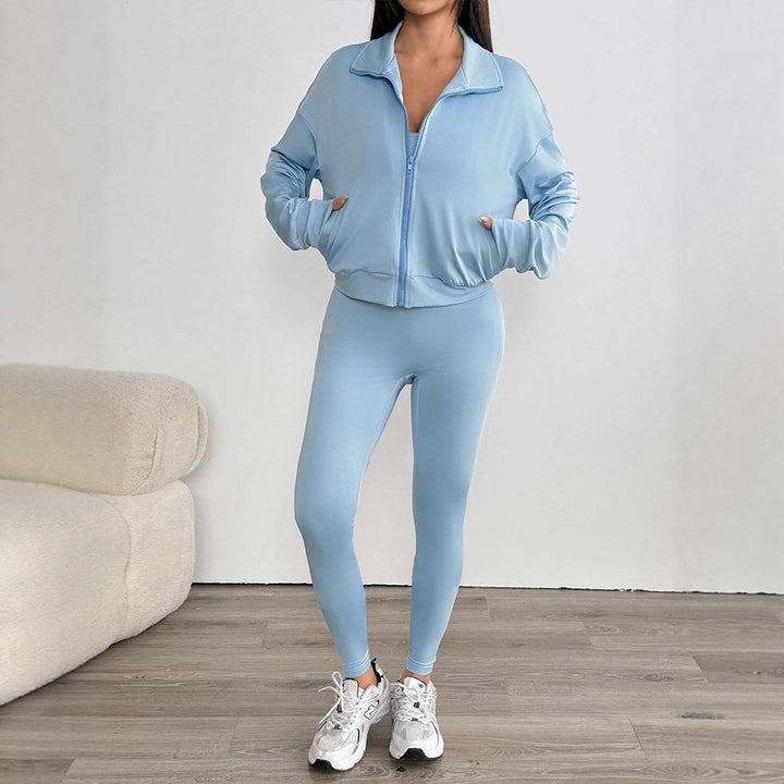 Damen Sportliches Zweiteiliges Set aus atmungsaktivem Material mit Hochbund-Wirkung Drune