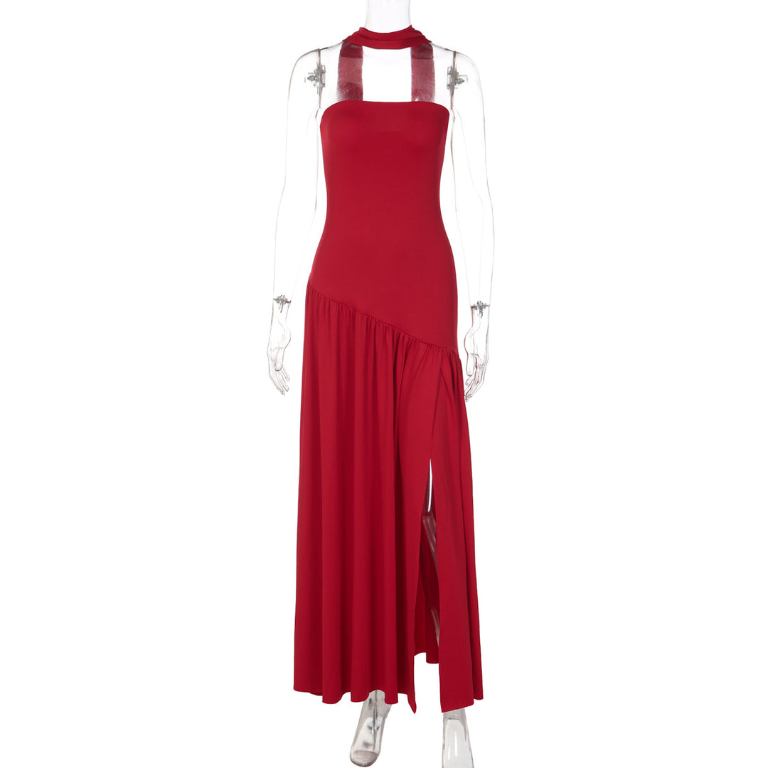 Damen Maxikleid mit raffiniertem Cut-Out-Design und asymmetrischem Saum Drune