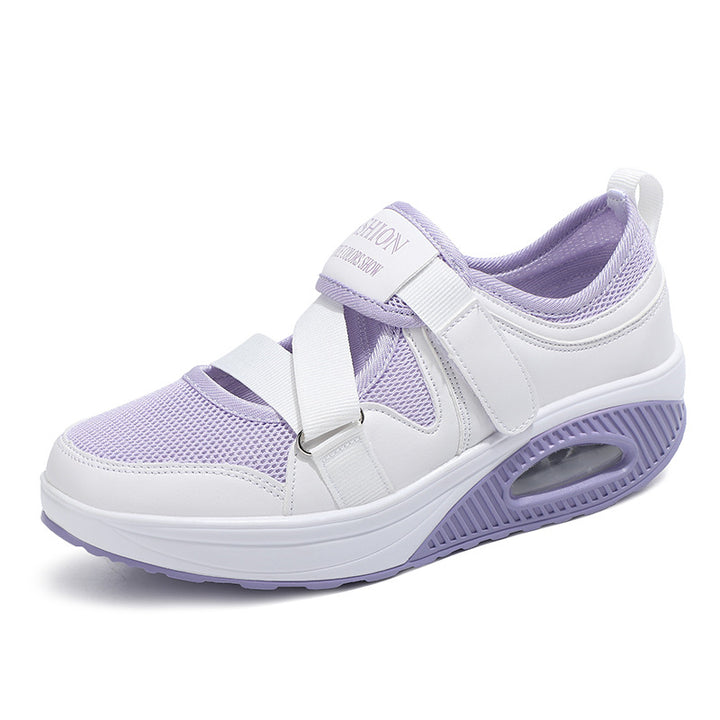 Damen nan stabilisierender Komfort-Sneaker mit luftgepolsterter Keilsohle und Klett-Riemenverschluss Drune