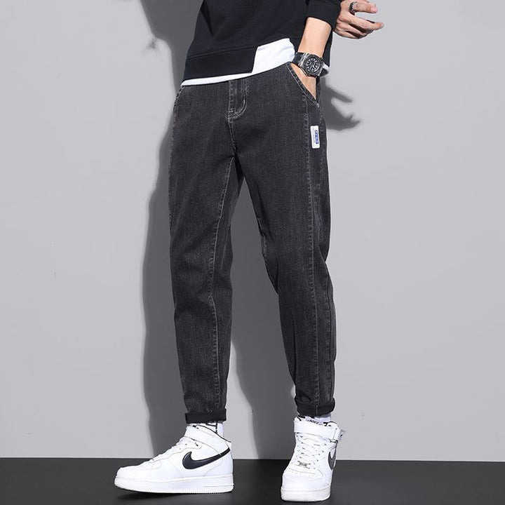 Herren lockere Jeans mit modischem Design und elastischem Bund Drune