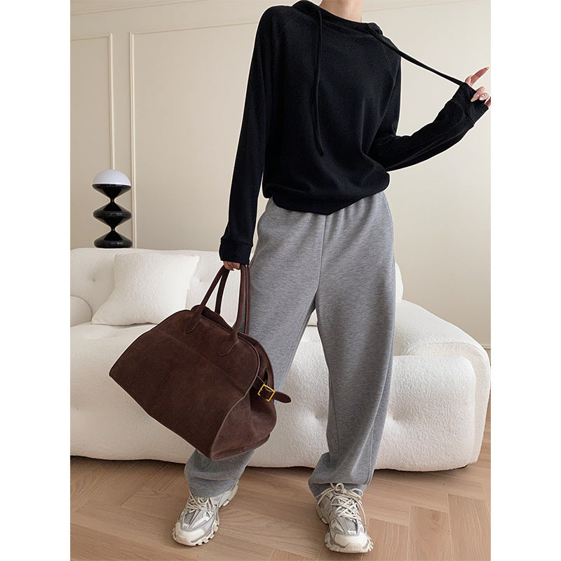 Damen lässiger Kapuzenpullover mit Raglanärmeln Drune