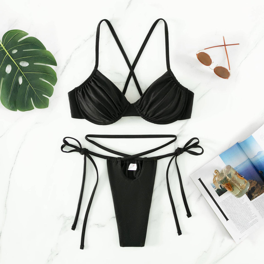 Damen Push-Up Bikini-Set mit gekreuzten Trägern Drune