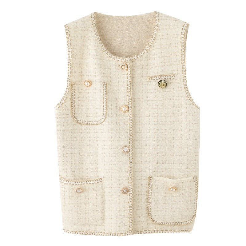 Damen Weste mit eleganten Knöpfen und strukturiertem Design Drune