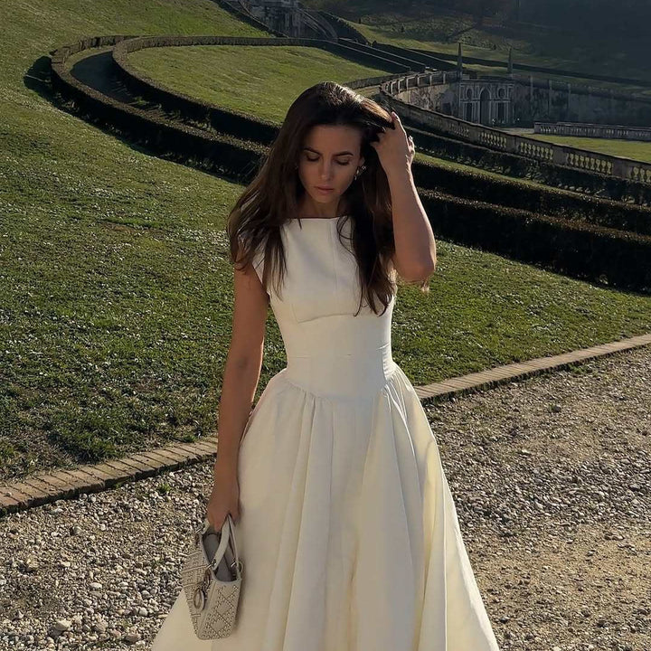 Damen A-linien Kleid mit elegantem Bustier-Oberteil und schwingendem Rock Drune