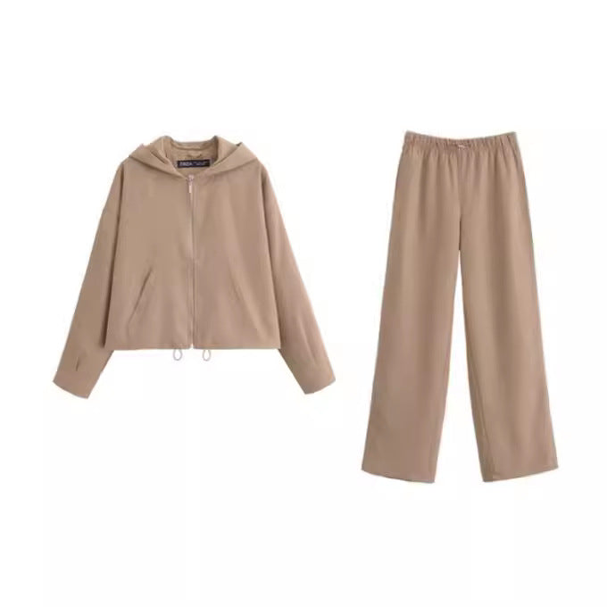 Damen nan weite Palazzo-Hose mit Elastikbund und aufgesetzten Taschen Drune