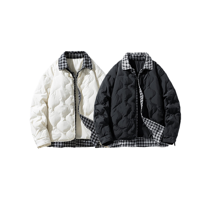 Herren Gesteppte Wende-Steppjacke mit kariertem Futter Drune