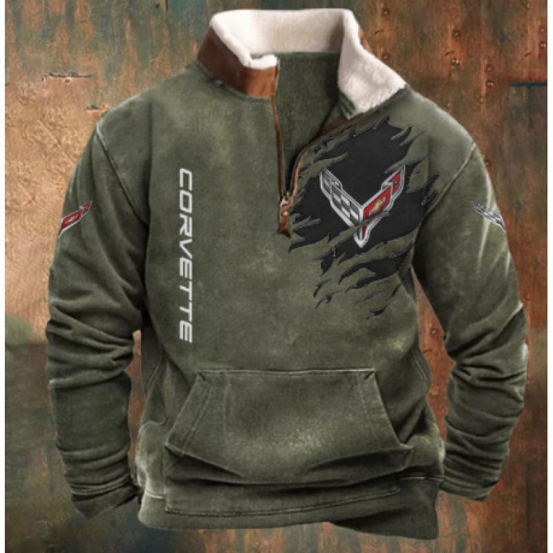 Herren Wärmender Fleece-Pullover mit Stehkragen Drune