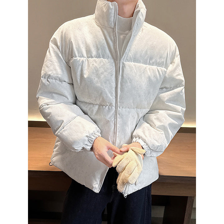 Unisex nan wattierte Steppjacke mit Stehkragen, zwei Taschen und elastischen Bündchen Drune
