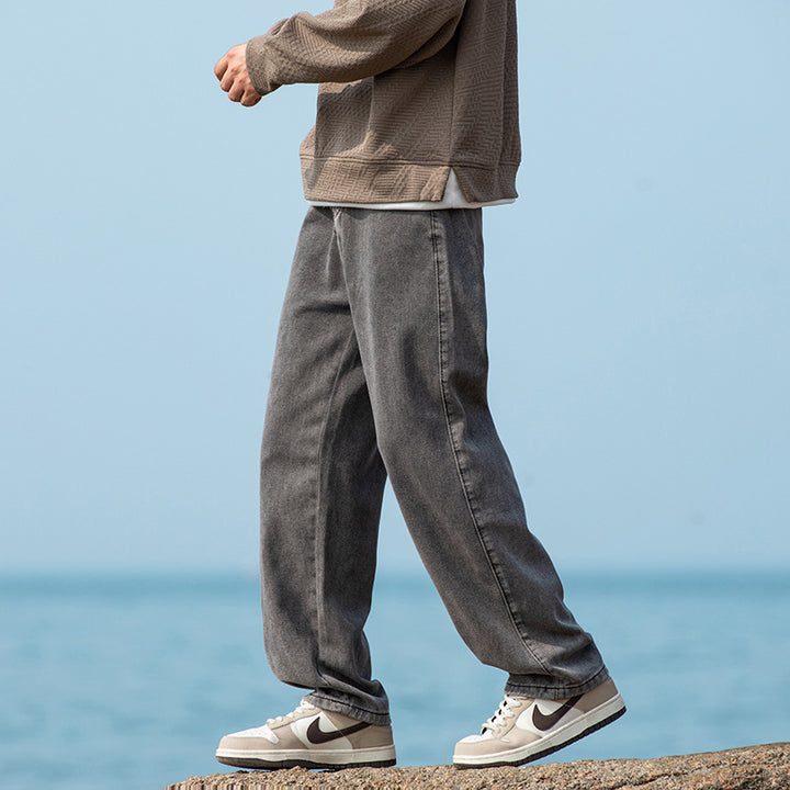 Herren weite Baggy-Jeans im Vintage‑Workwear‑Look mit relaxed Sitz und geradem Bein Drune