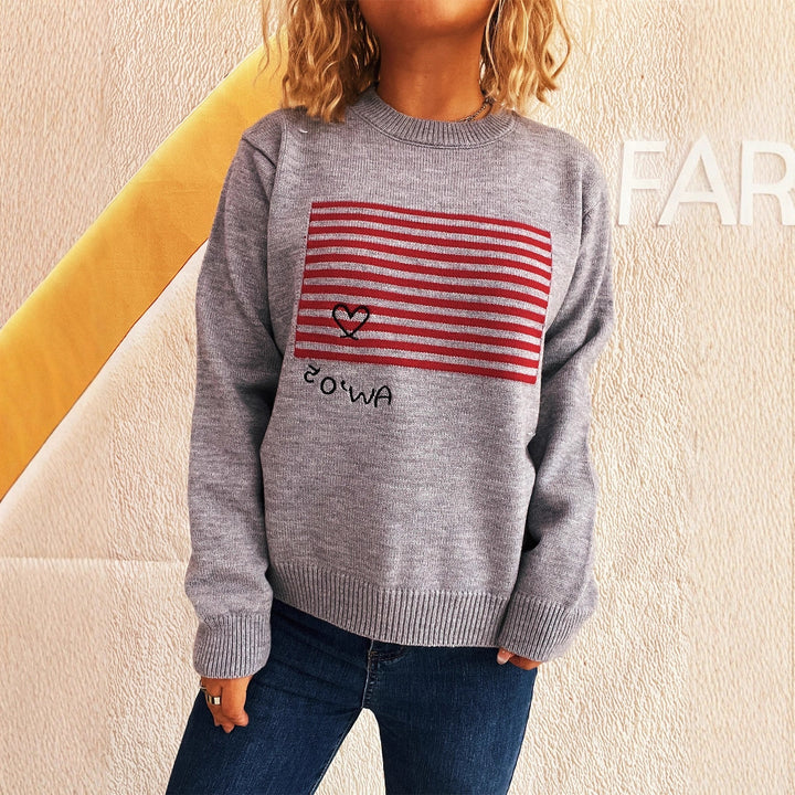 Damen gemütlicher Sweatshirt mit grafischem Print Drune