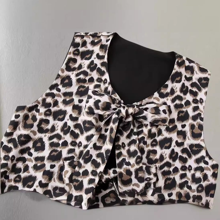 Damen Weite Leoprint-Hosen Drune