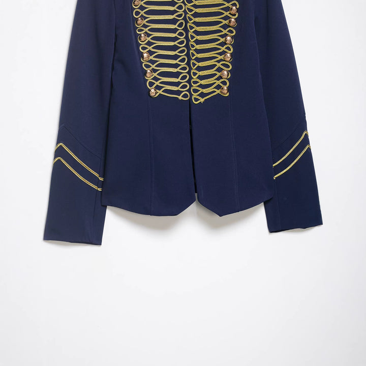 Damen Gala-Militärblazer im Parade‑Stil mit Kordelbesatz und Stehkragen Drune