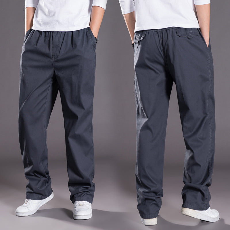 Herren Relaxed-Fit Freizeit-Chinohose mit elastischem Tunnelzug, vorgeformtem Bund und geradem Bein Drune