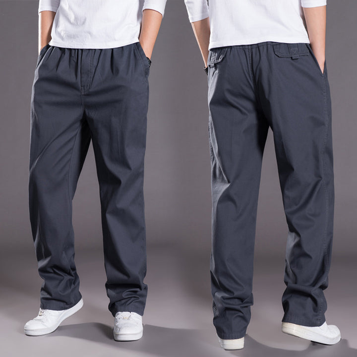 Herren Relaxed-Fit Freizeit-Chinohose mit elastischem Tunnelzug, vorgeformtem Bund und geradem Bein Drune