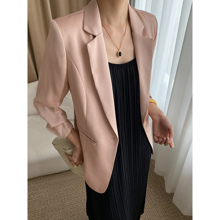 Damen eleganter Blazer mit feinem fallendem Schnitt und praktischen Taschen Drune