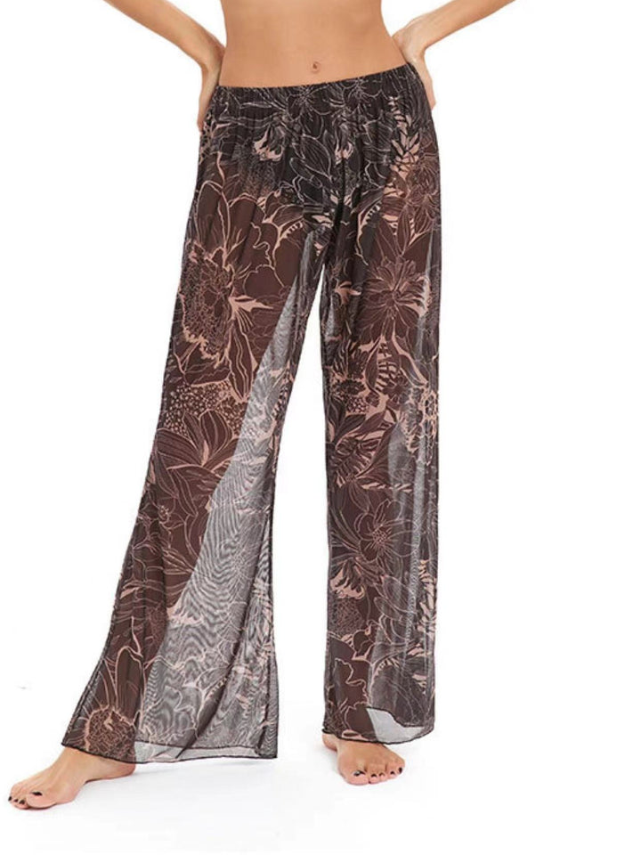 Damen Elegante Strandhose mit floralem Muster Drune