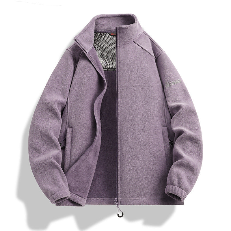 Herren Fleecejacke mit Stehkragen, Windabweisender Microfleece und Reißverschlusstaschen Drune