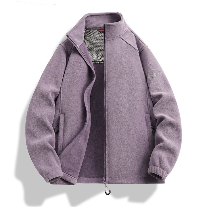 Herren Fleecejacke mit Stehkragen, Windabweisender Microfleece und Reißverschlusstaschen Drune