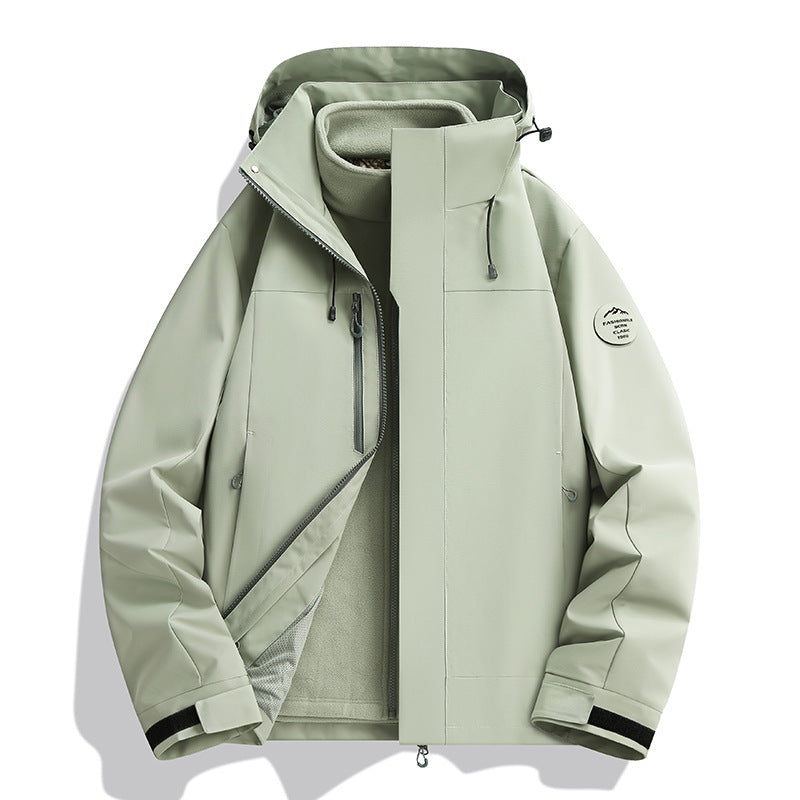 Unisex Wasserabweisende Softshelljacke mit Fleece-Innenfutter und Verstellbarer Kapuze Drune
