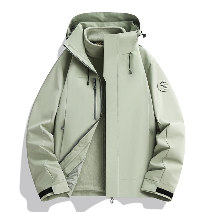 Unisex Wasserabweisende Softshelljacke mit Fleece-Innenfutter und Verstellbarer Kapuze Drune