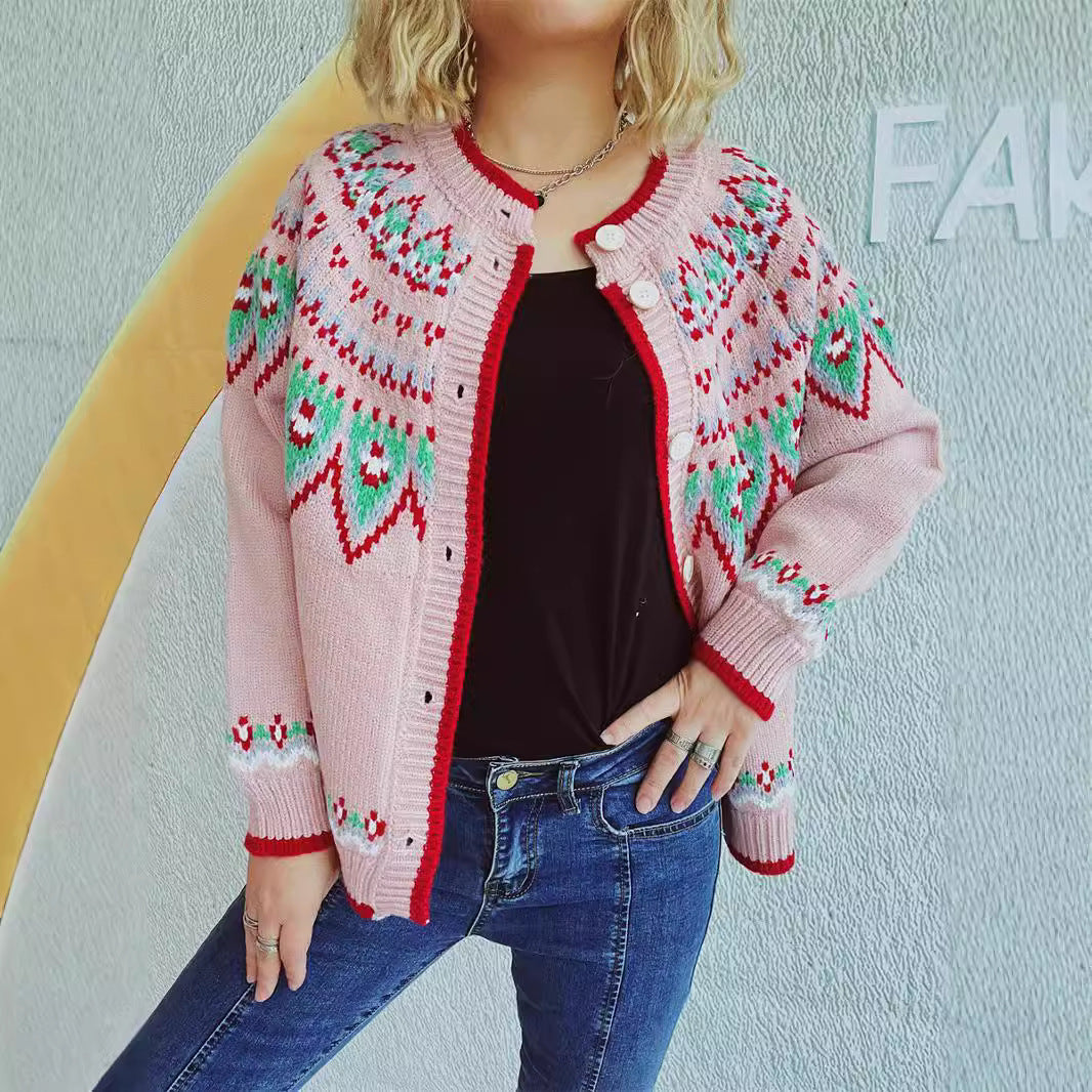Damen Strickjacke mit festlichem Muster und hochwertiger Verarbeitung Drune