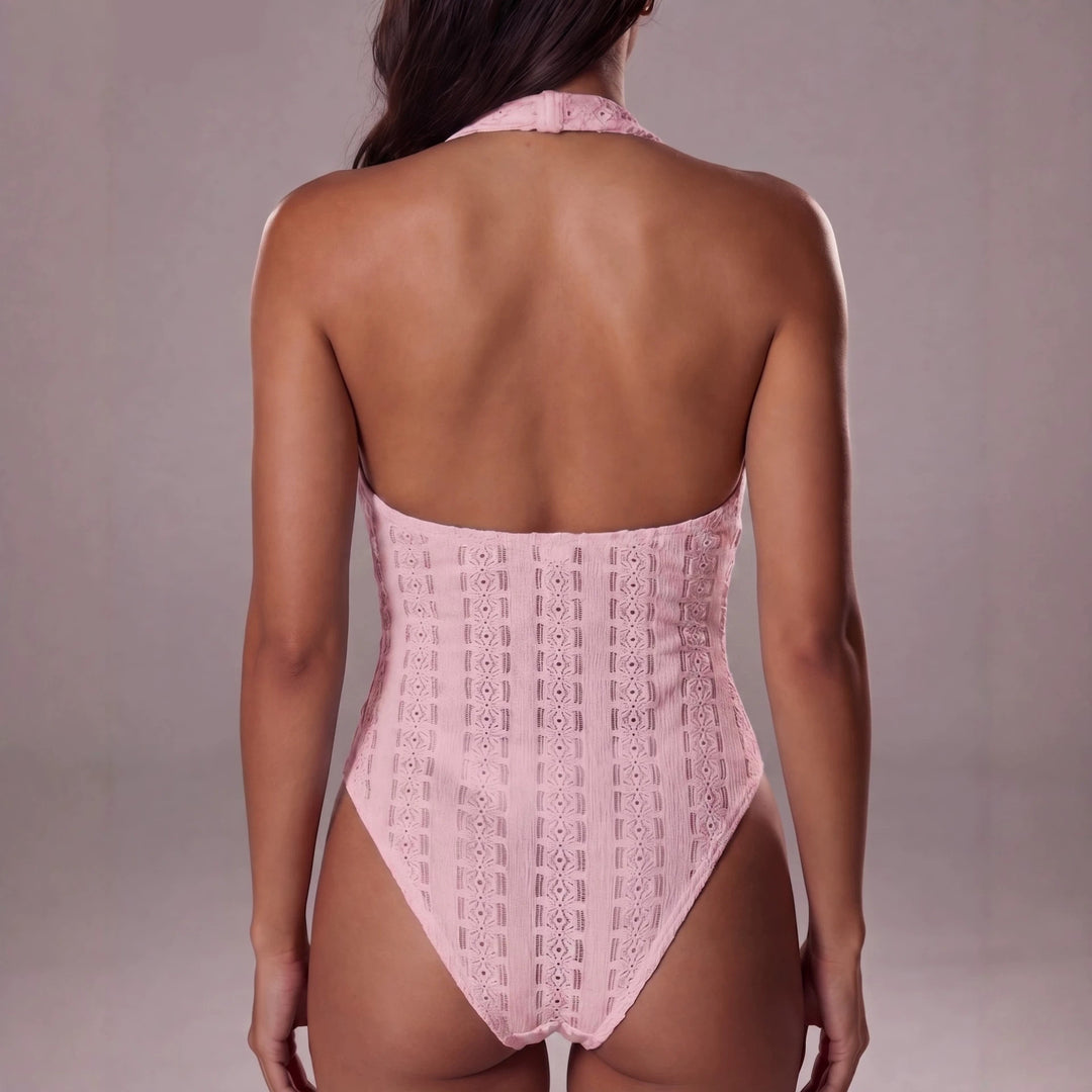 Damen Neckholder-Body aus Häkelstrick mit Twist-Detail Drune