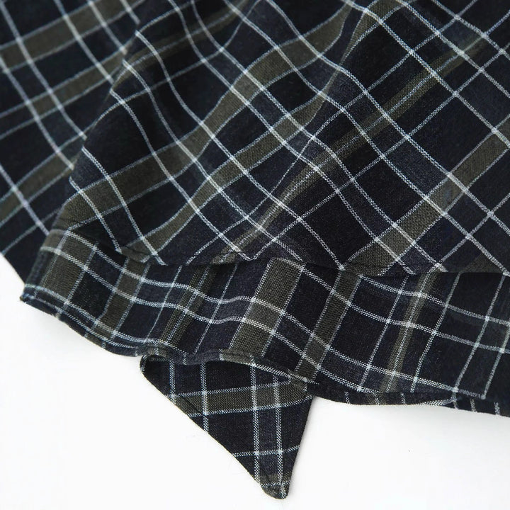 Damen nan asymmetrisches Midikleid mit Knoten-Drapierung und Balloon-Ärmeln Drune