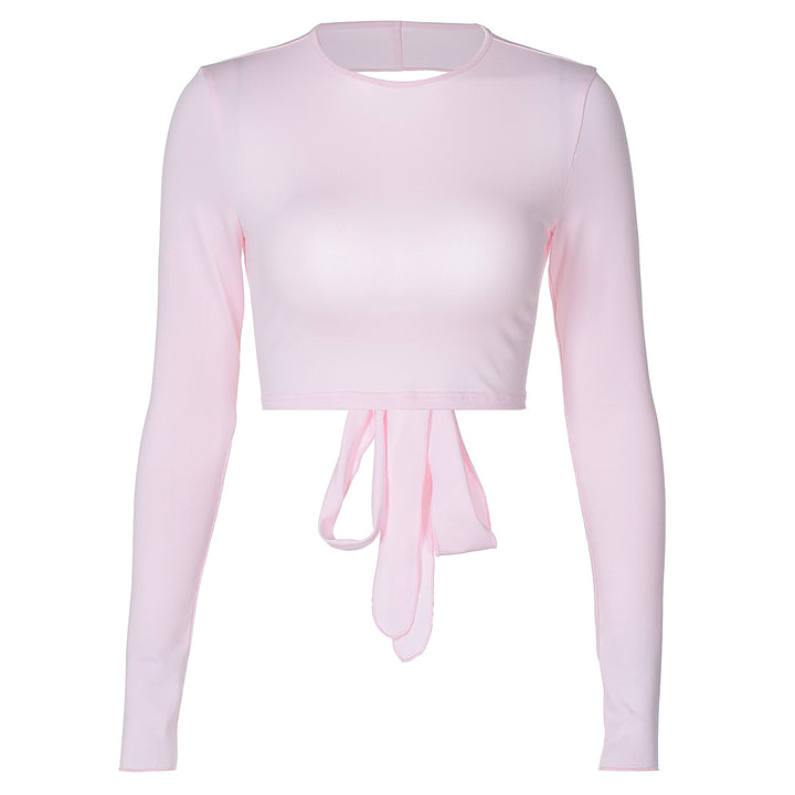 Damen Langarm Cropped Top Drune