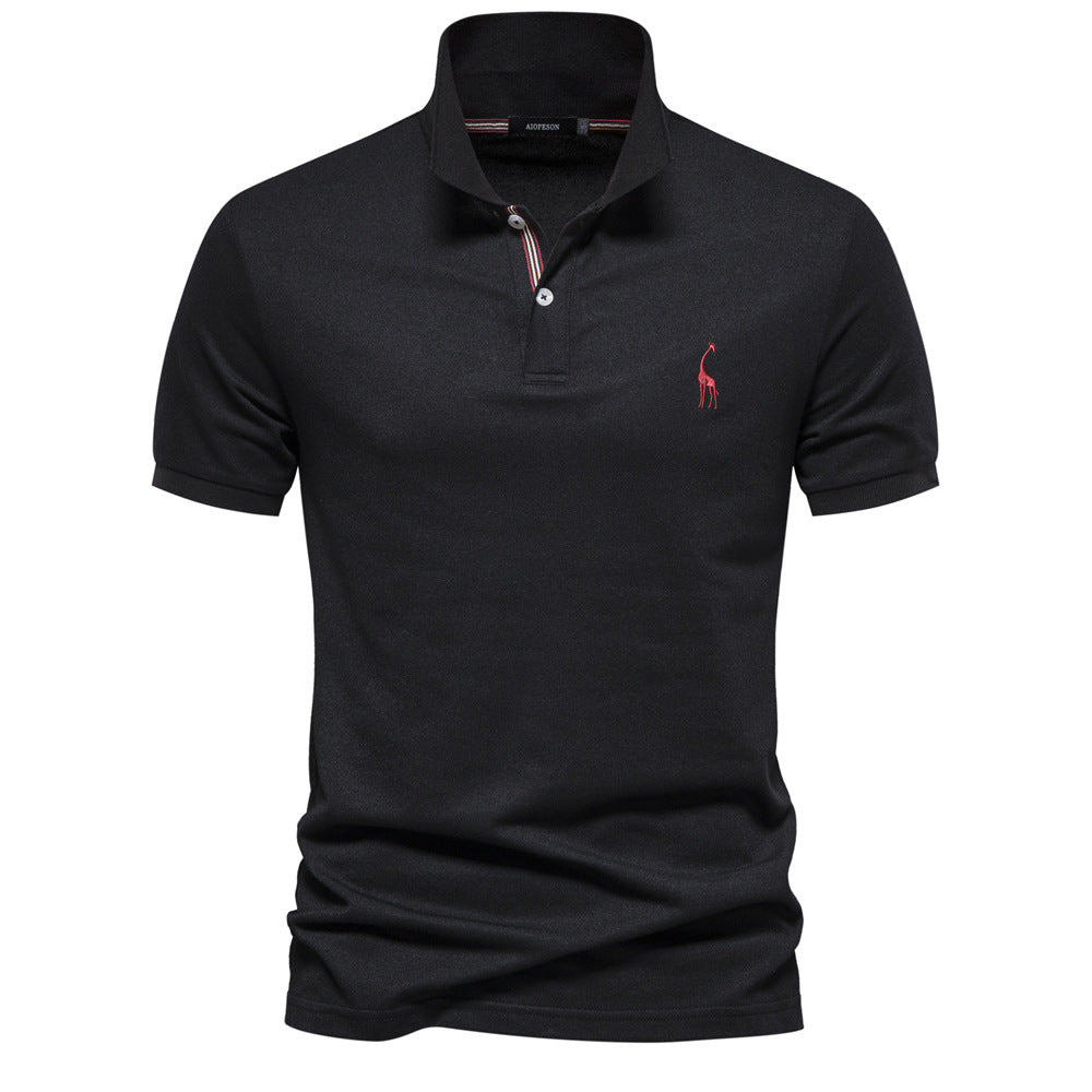 Herren klassisches Poloshirt aus atmungsaktiver Baumwolle mit modischem Kragen Drune