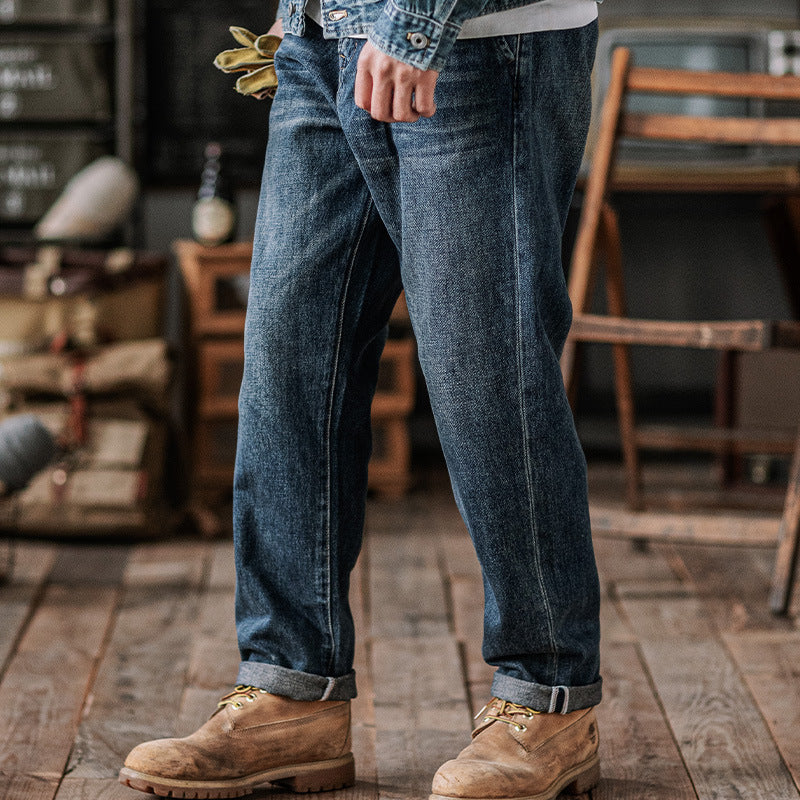 Herren Bequeme Indigo Denim Jeans Drune