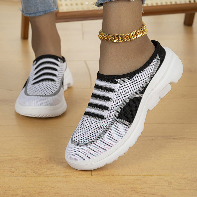 Damen Slip-on Strick-Sneaker Clog mit atmungsaktiver Maschenoberfläche und leichter Profilsohle Drune