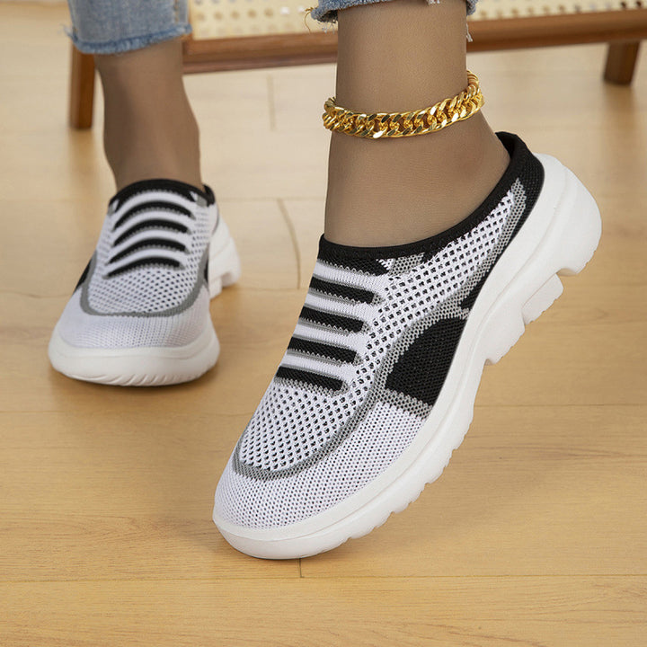 Damen Slip-on Strick-Sneaker Clog mit atmungsaktiver Maschenoberfläche und leichter Profilsohle Drune