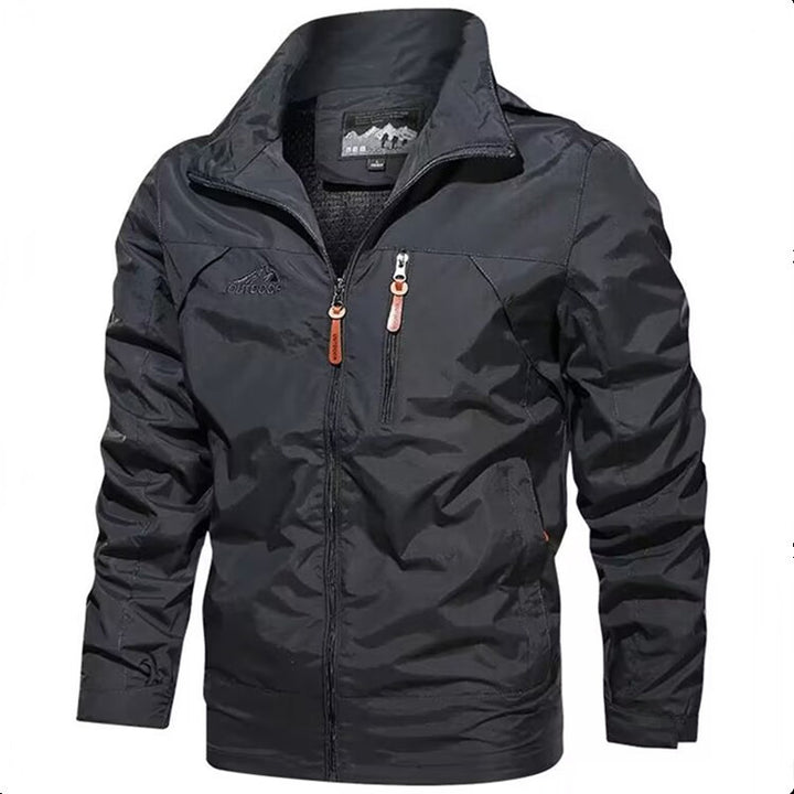 Herren Leichte wasserdichte Kapuzen-Outdoorjacke mit Brusttasche und verstellbaren Bündchen Drune