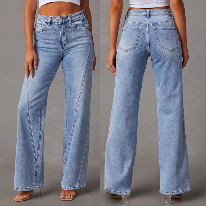 Damen Hochtaillierte Flared Jeans Drune