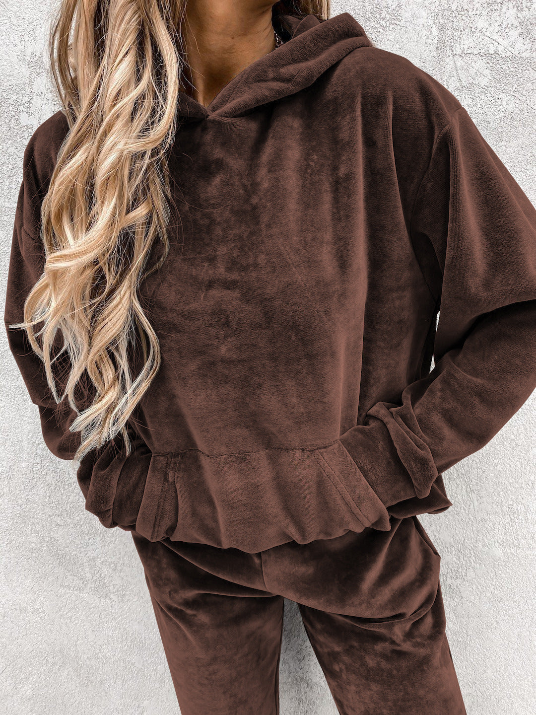 Damen kuscheliges Fleece-Set mit hohem Kragen und elastischen Bündchen Drune