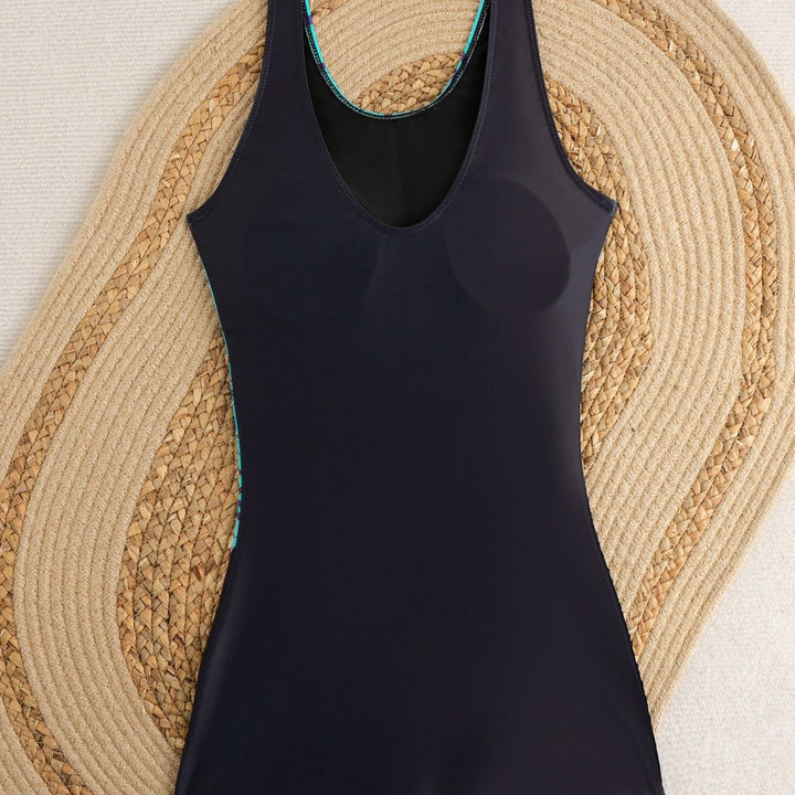Damen Einteiliger Badeanzug mit sportlichem Design und buntem Grafikmuster Drune