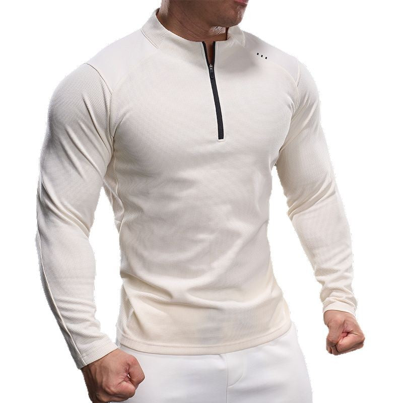 Herren Atmungsaktives Funktions-Langarmshirt mit kurzem Reißverschluss und Slim‑Fit Drune