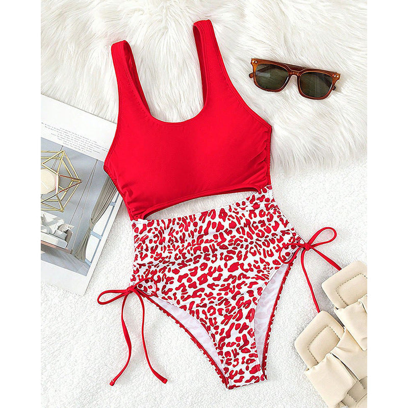 Damen Cut-Out Badeanzug mit modischem Leoprint Drune