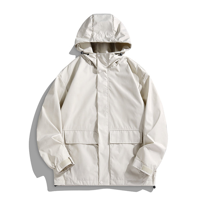 Unisex Wasserdichte Kapuzen-Übergangsjacke mit verstellbarer Kapuze & Utility-Taschen Drune