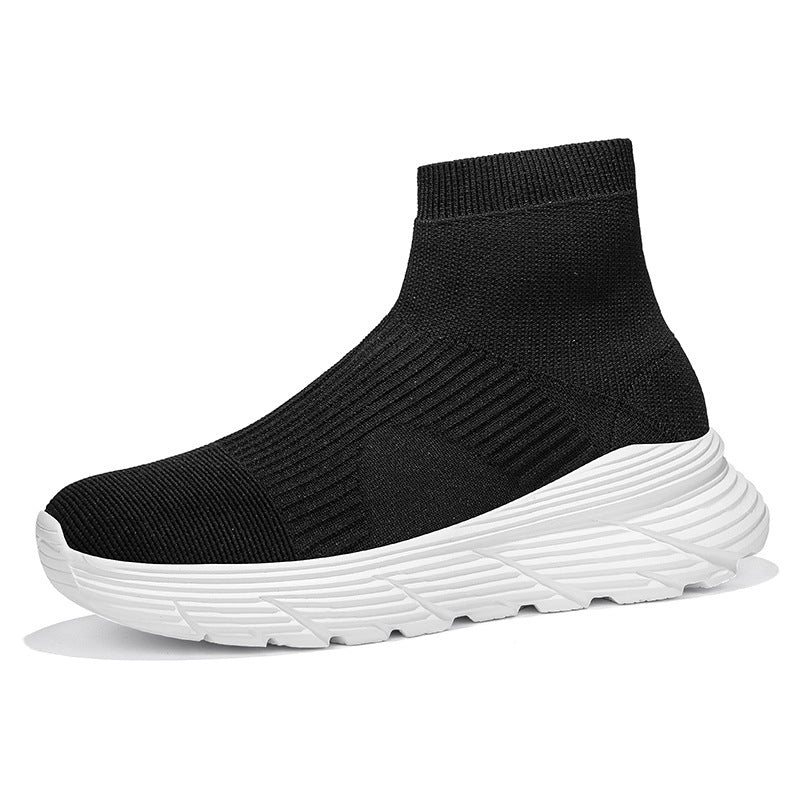 Damen nan nahtloser Strick-Freizeitsneaker mit sockenkragen und stoßdämpfender Profilsohle Drune