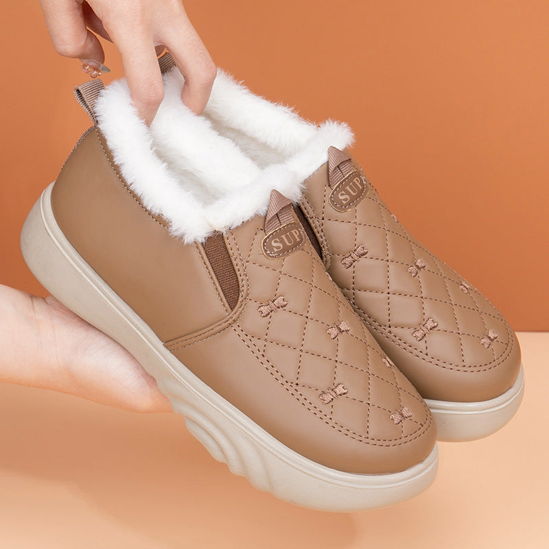 Damen Bequeme und warmgefütterte Slip-On Freizeitschuhe Drune