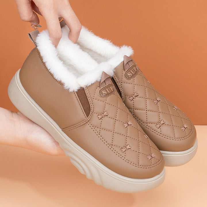 Damen Bequeme und warmgefütterte Slip-On Freizeitschuhe Drune