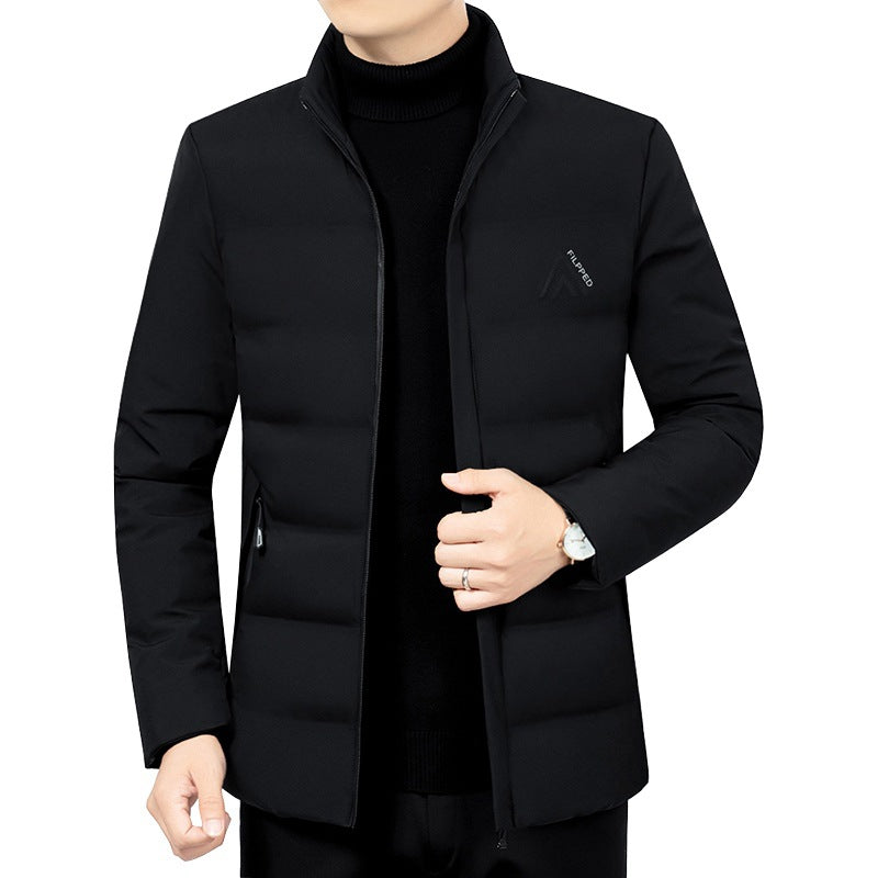 Herren Leicht wattierte City-Steppjacke mit Stehkragen und Reißverschlusstaschen Drune