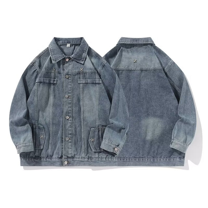Herren lässige Denimjacke mit klassischen Details Drune