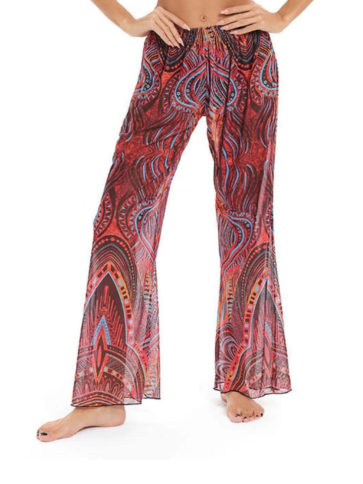 Damen Elegante Strandhose mit floralem Muster Drune