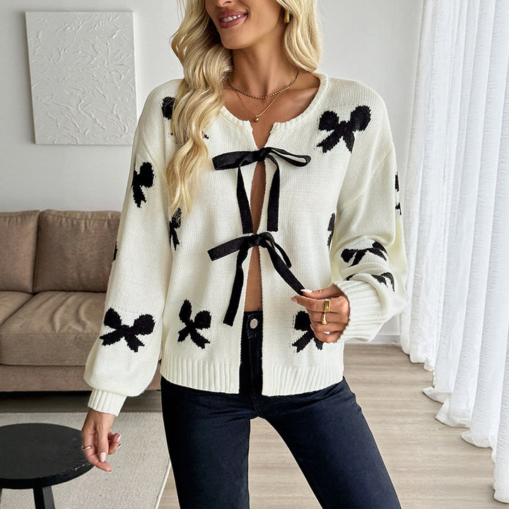 Damen Verspielter Strickpullover mit Rüschendetails Drune